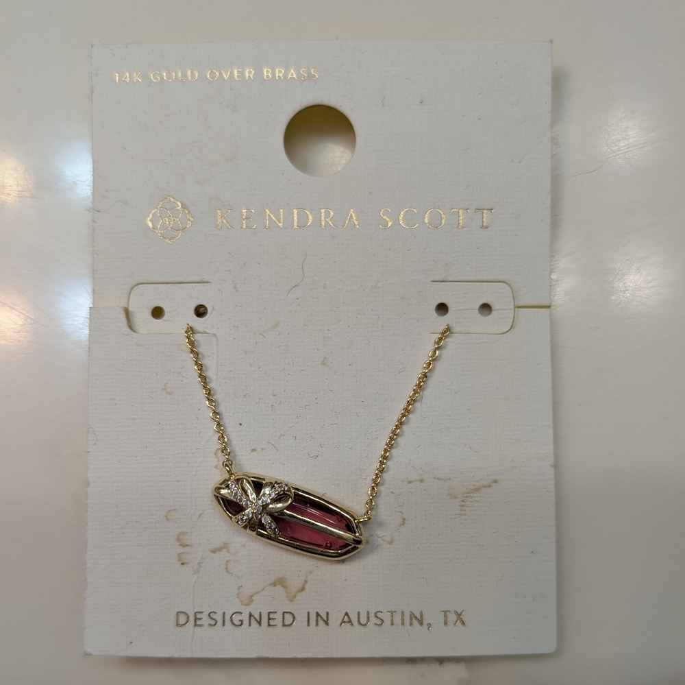 Kendra Scott Gold and Pink Necklace